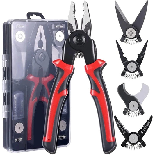 Set multifunctional 5 in 1 cu funcție de taietor cablu, dezizolator, cleste, sertizare, taietor, foarfeca